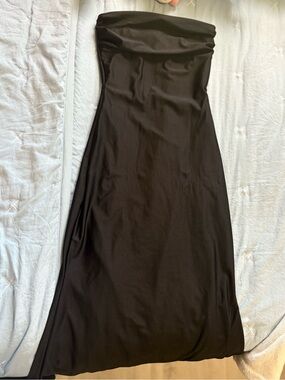 Strapless Black Women's Maxi Dress
